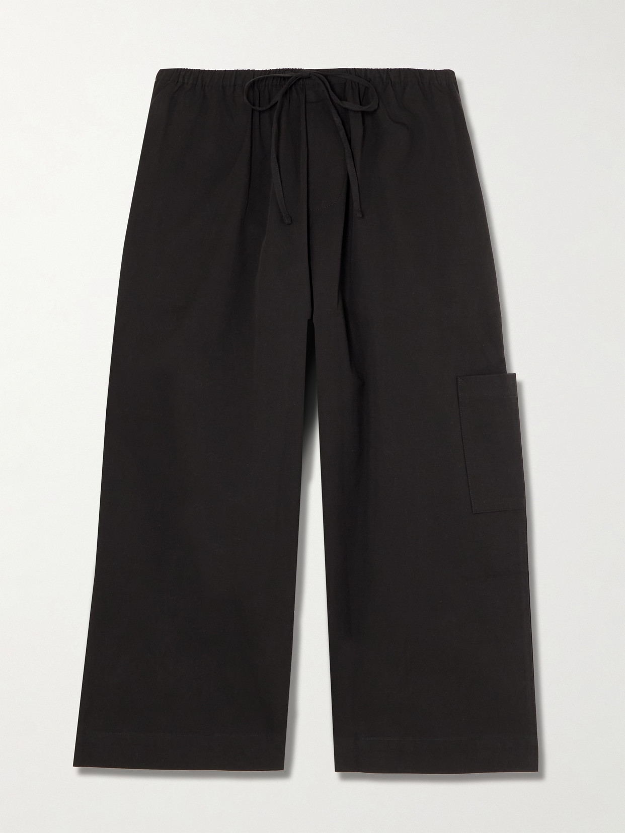 Deiji Studios Mid Pocket Organic Cotton Tapered Pants In Black