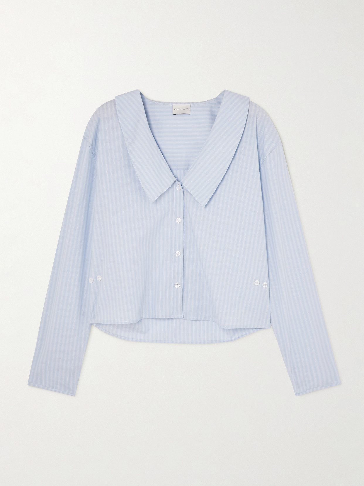 Deiji Studios Striped Organic Cotton Shirt In Blue