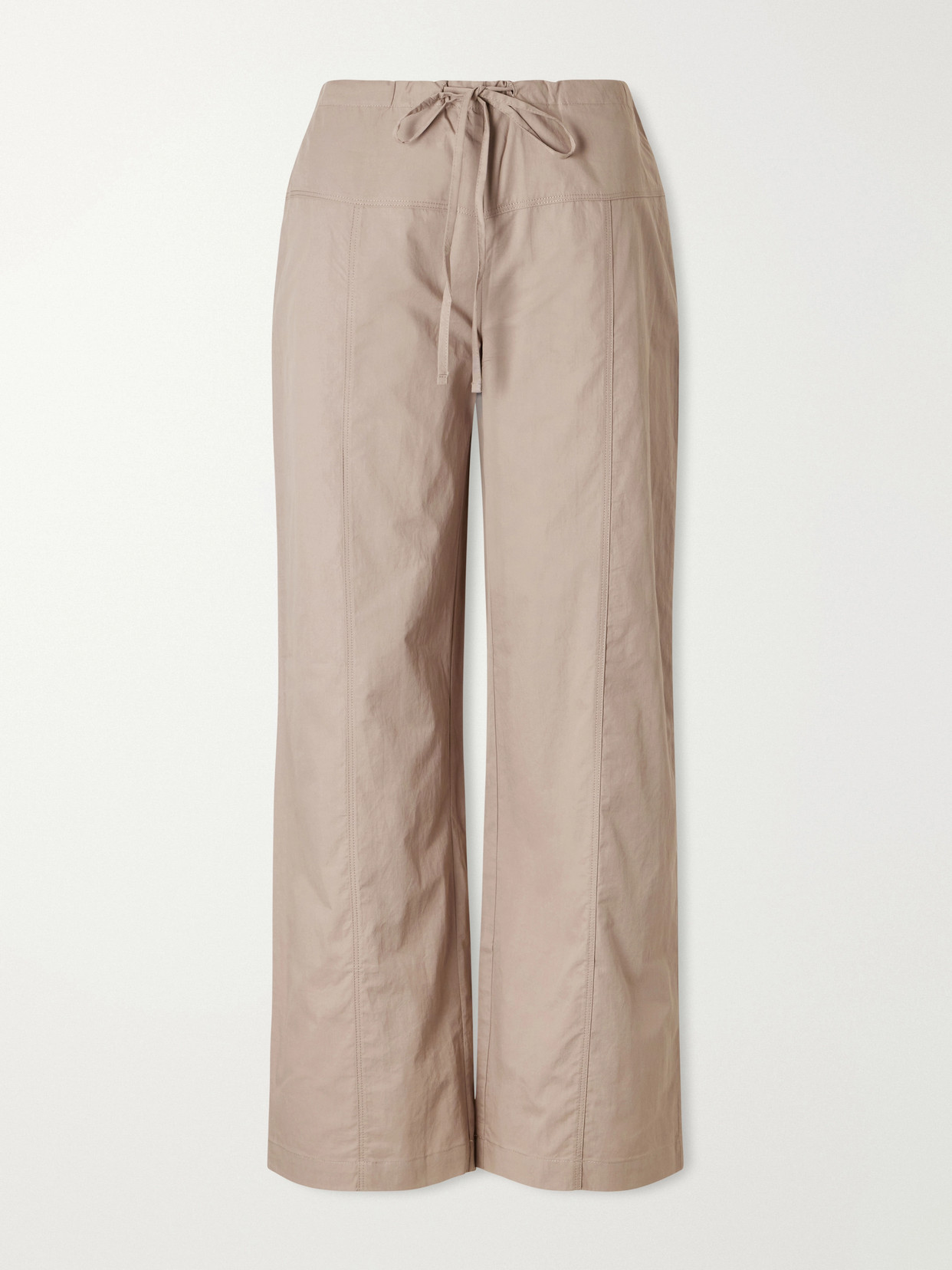 Deiji Studios Seam Organic Cotton Straight-leg Drawstring Pants In Neutral