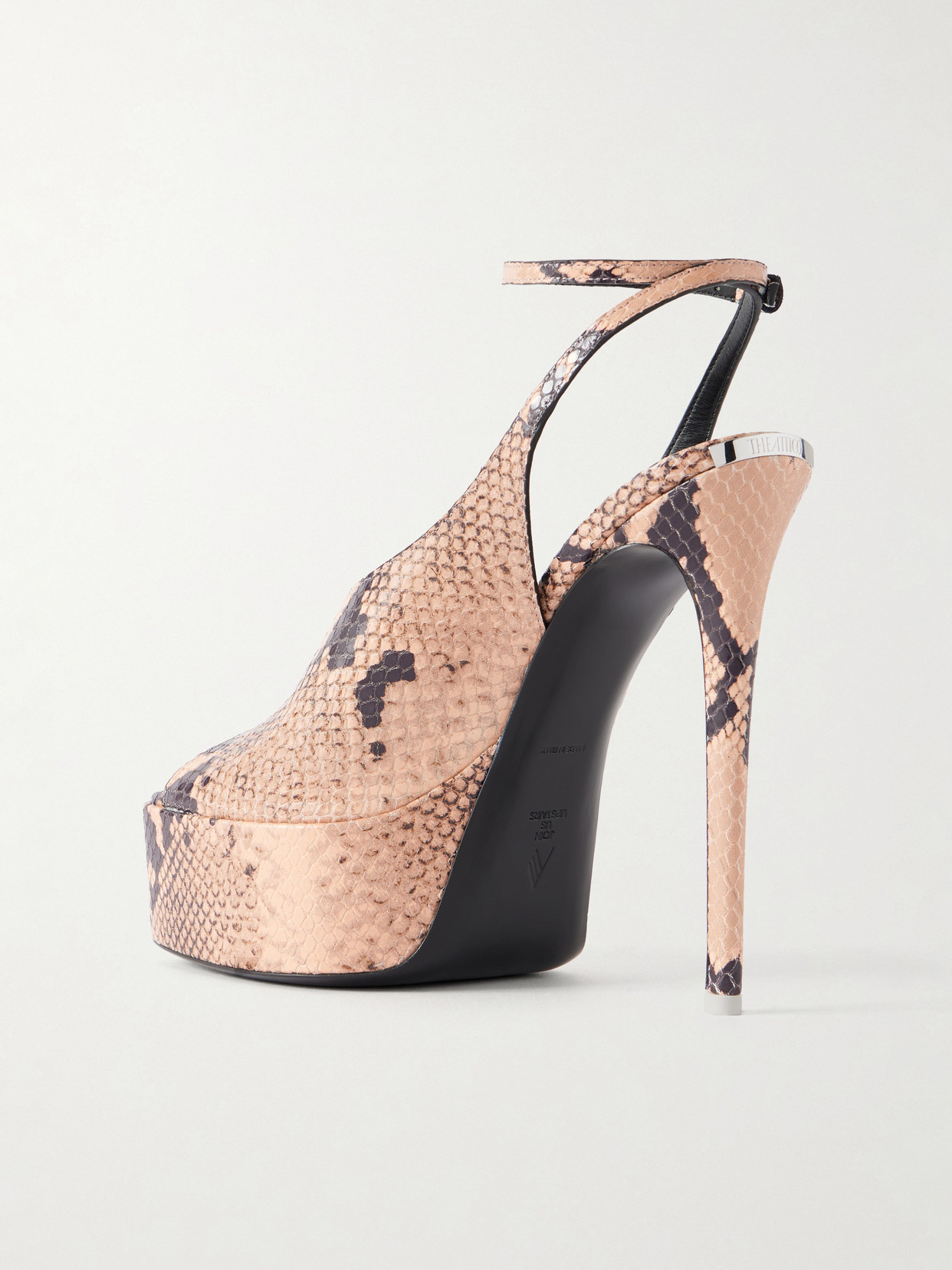 Attico Ornella 140 Snake-effect Leather Platform Pumps In Multi