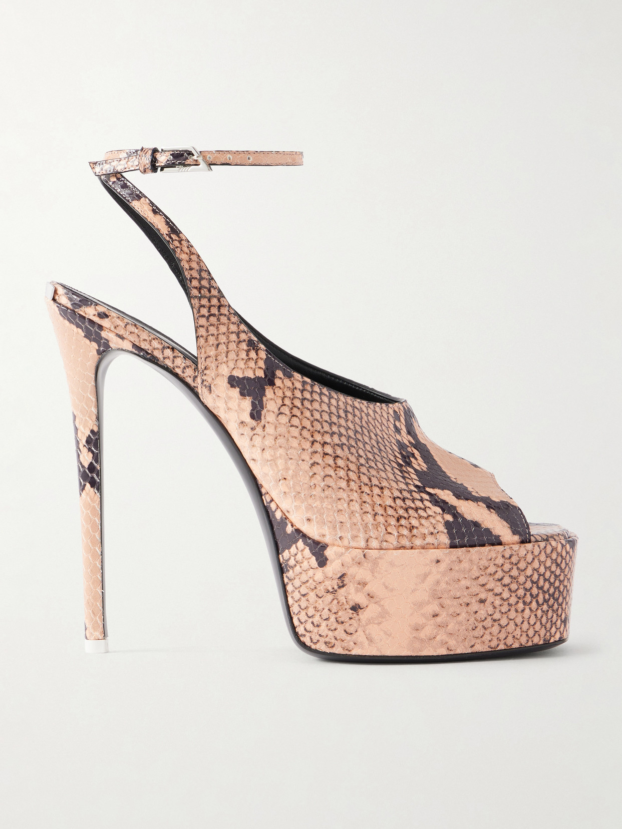 Attico Ornella 140 Snake-effect Leather Platform Pumps In Multi