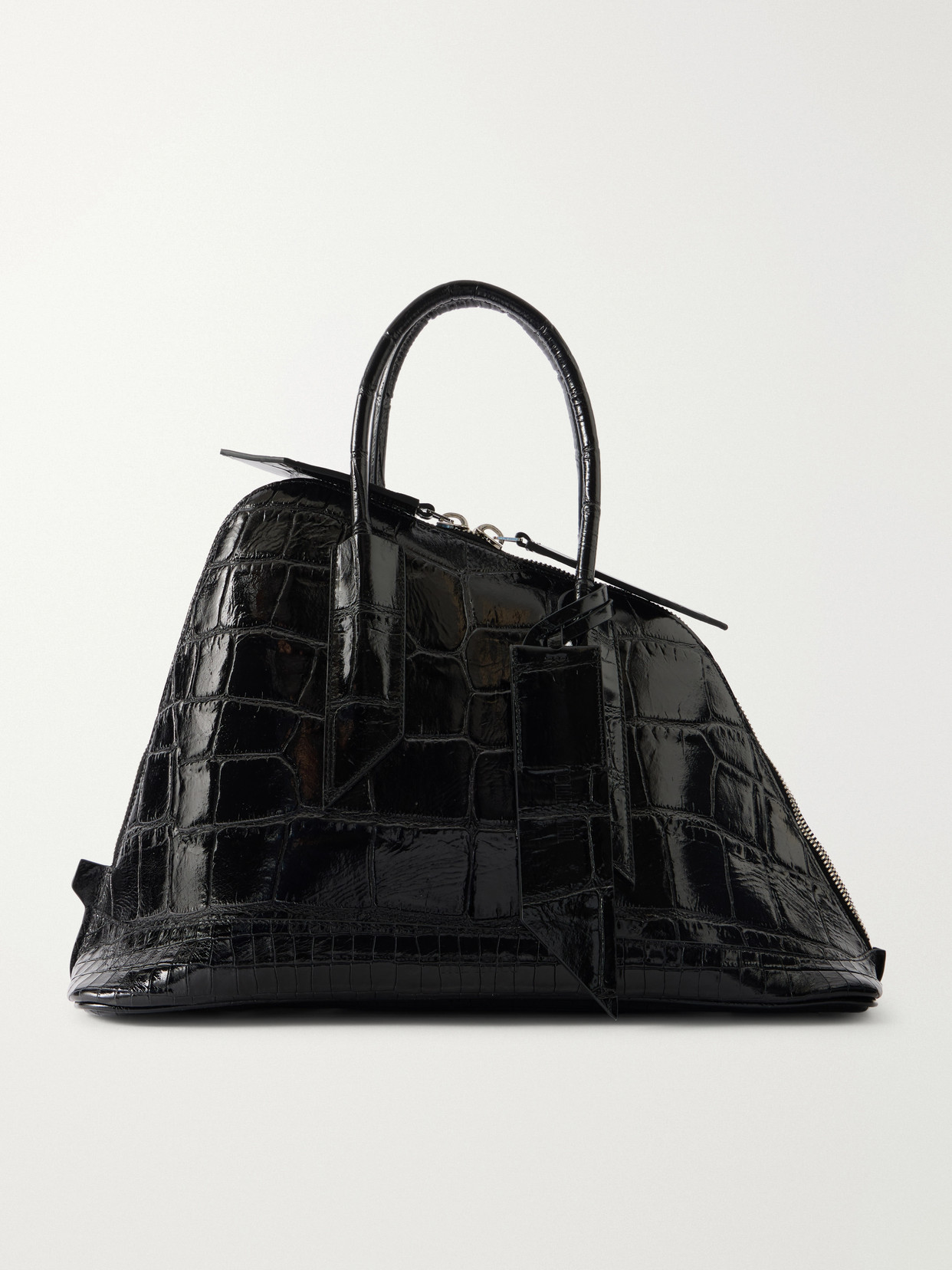 Attico Sant Ambroeus Croc-effect Leather Tote In Black