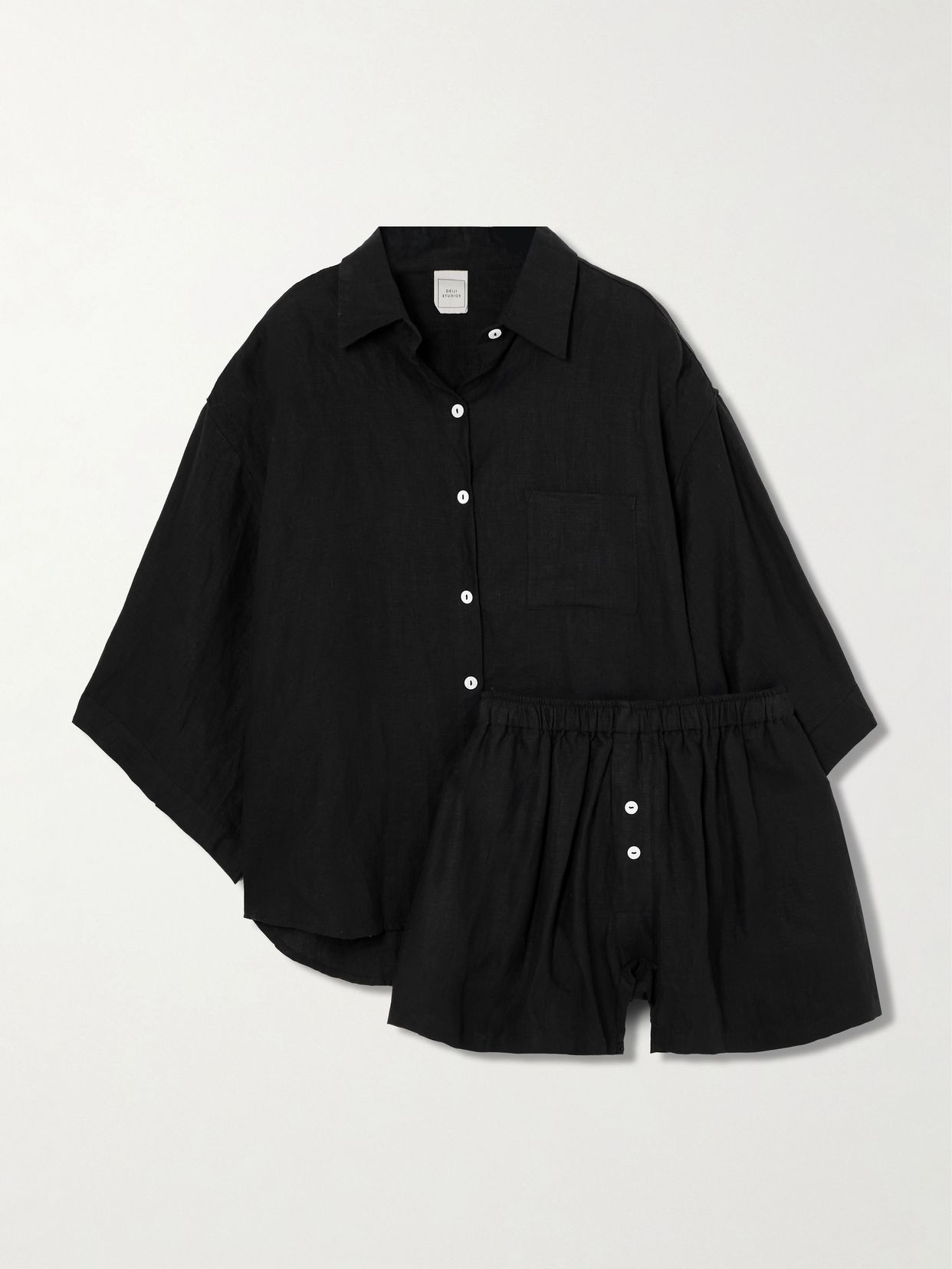 DEIJI STUDIOS 03 linen shirt and shorts set
