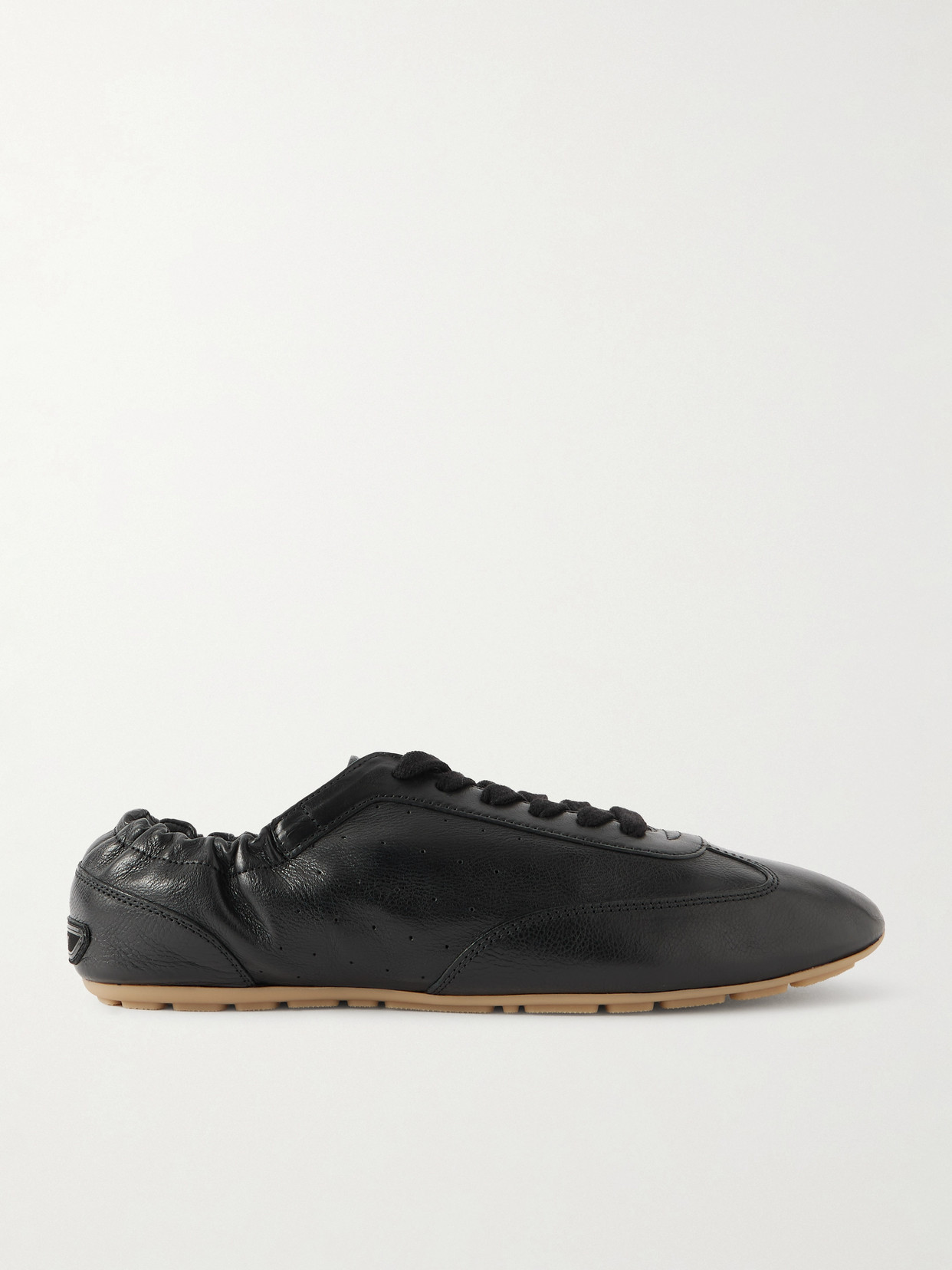 Saint Laurent Lewis Leather Sneakers In Black