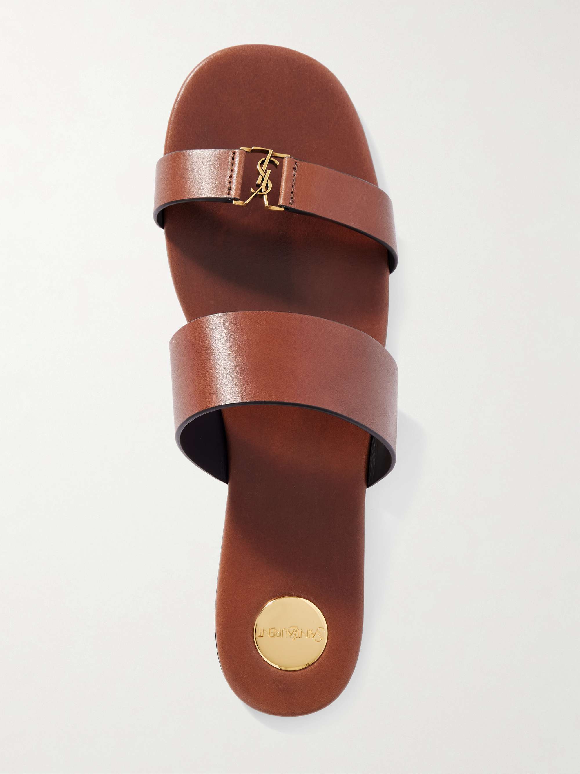 SAINT LAURENT Babylone embellished leather slides | NET-A-PORTER display picture 3