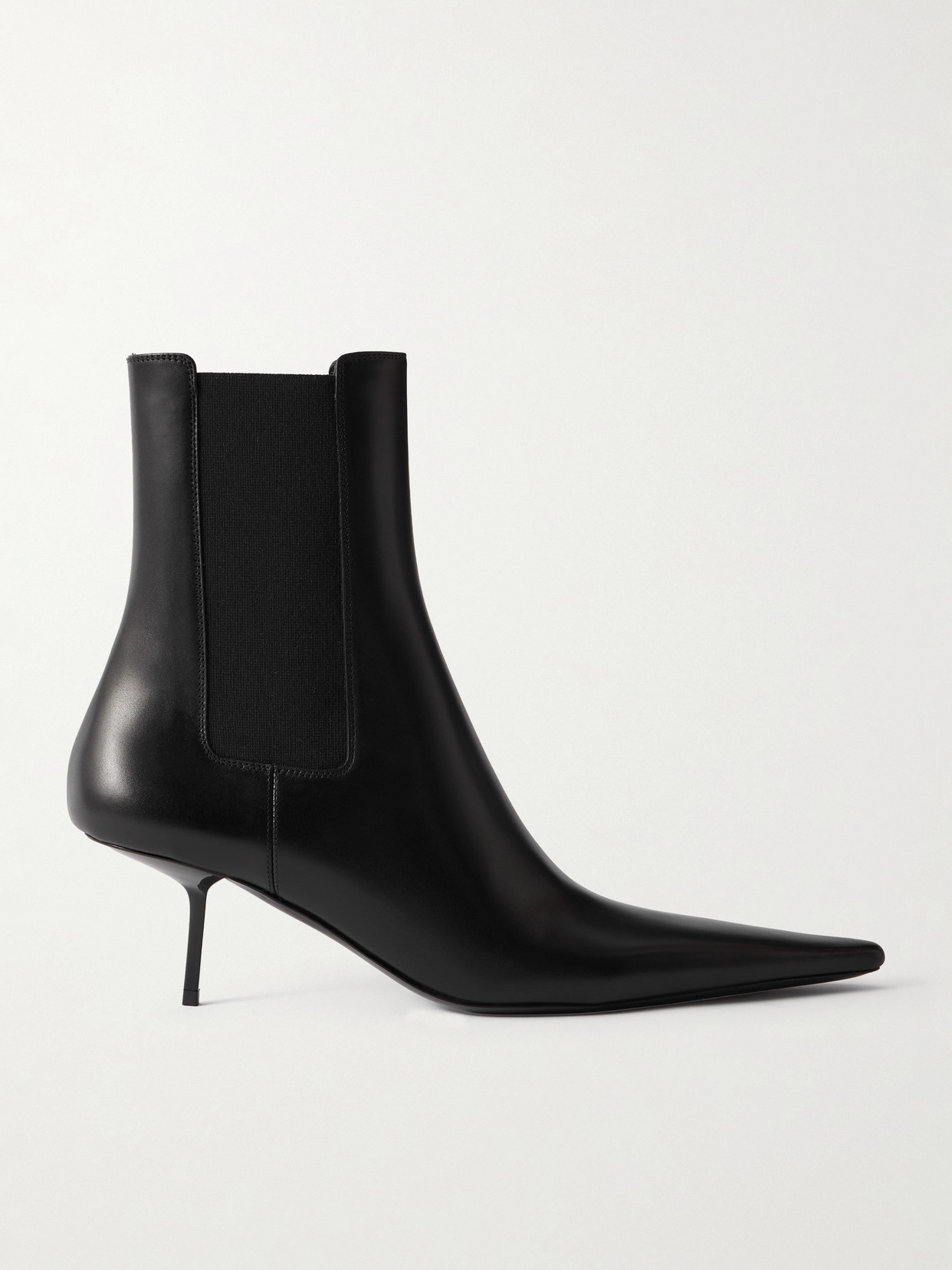 Saint Laurent Victoire Leather Ankle Boots In Black