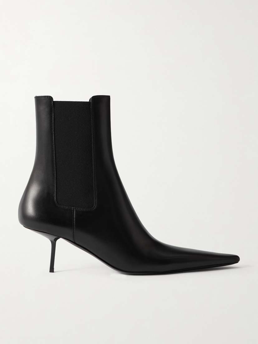 Saint Laurent Victoire Leather Ankle Boots