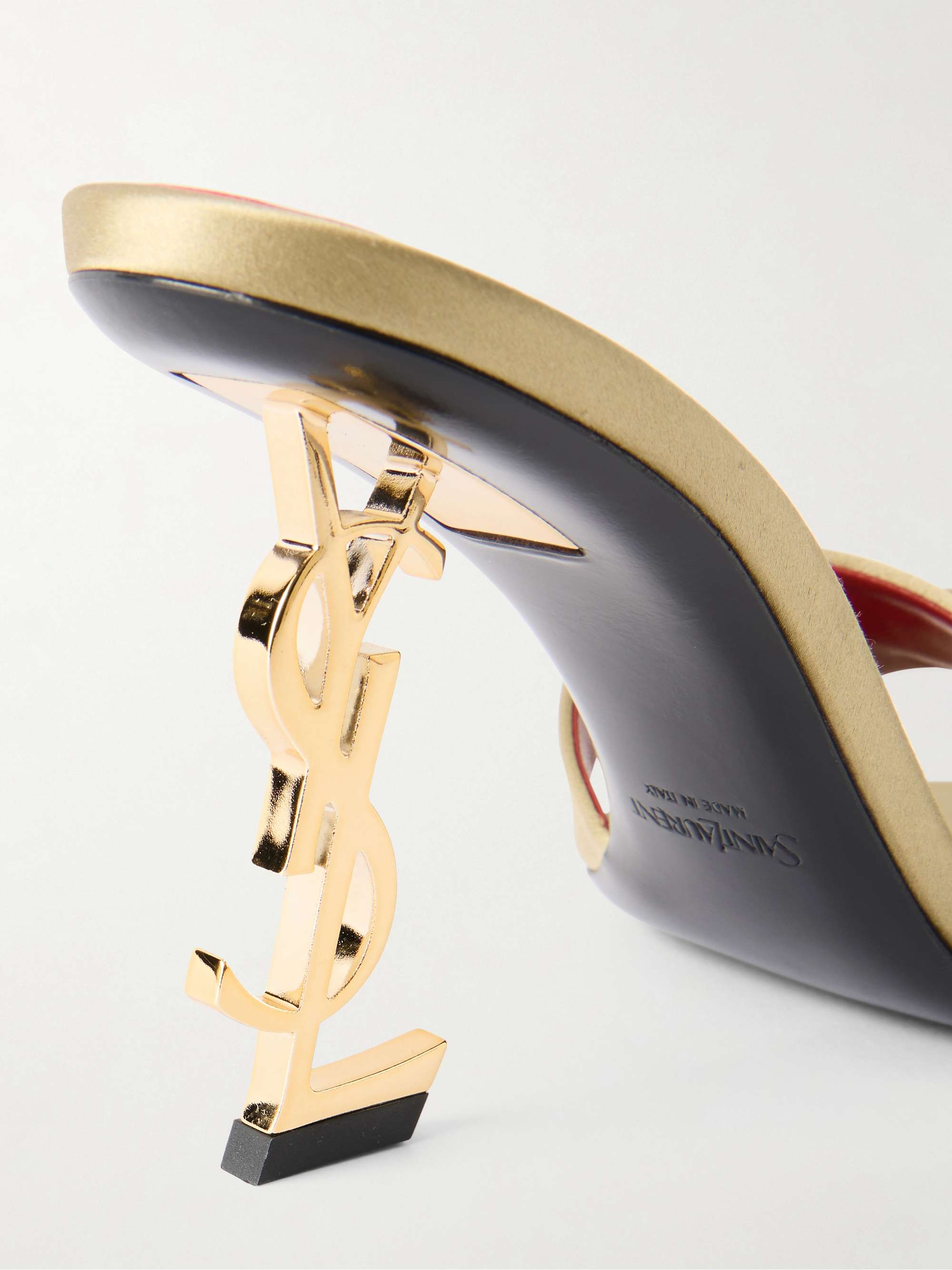 SAINT LAURENT Opyum satin mules | NET-A-PORTER