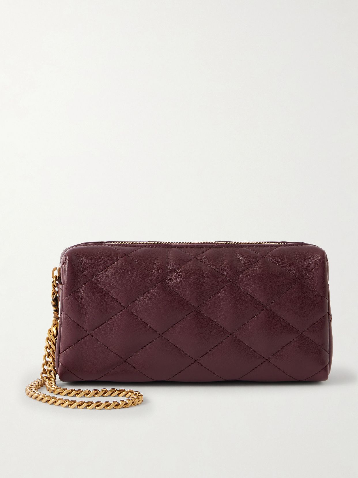 Cassandre Bijou quilted textured-leather pouch