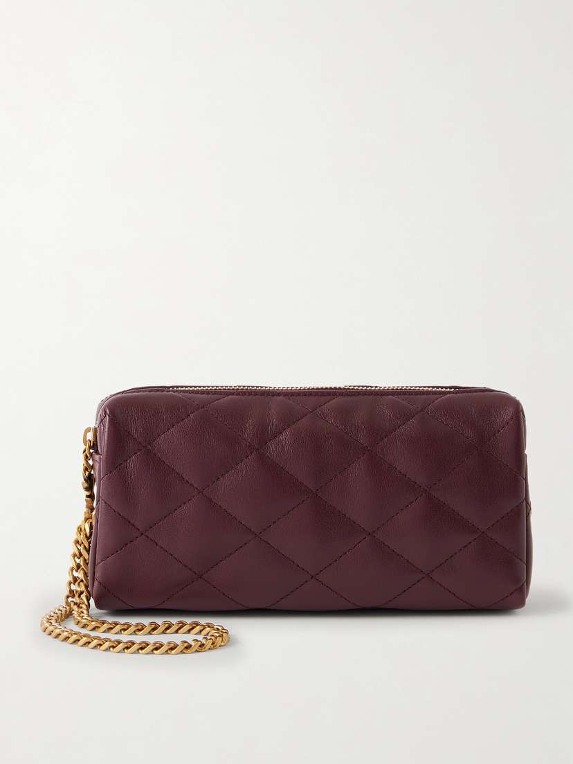 Saint Laurent Cassandre Bijou Quilted Textured-leather Pouch