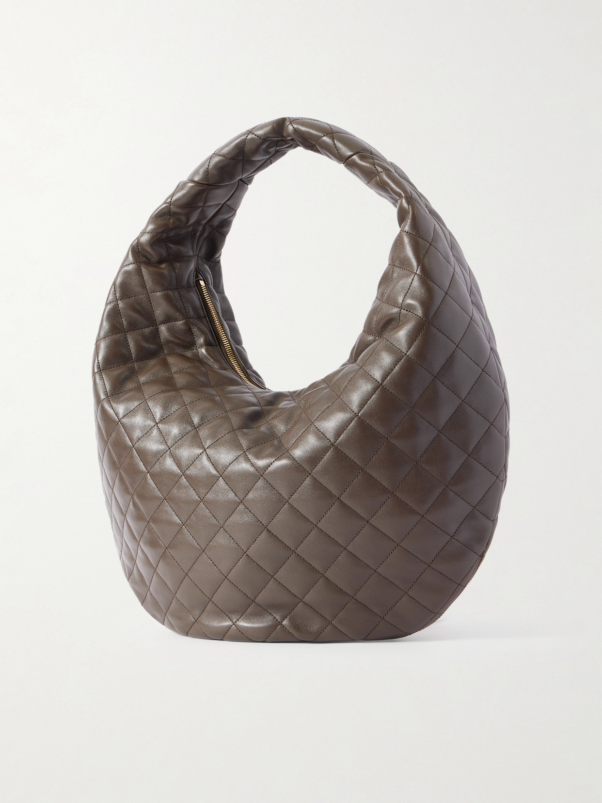 Saint Laurent Icare Quilted Leather Tote In Gray