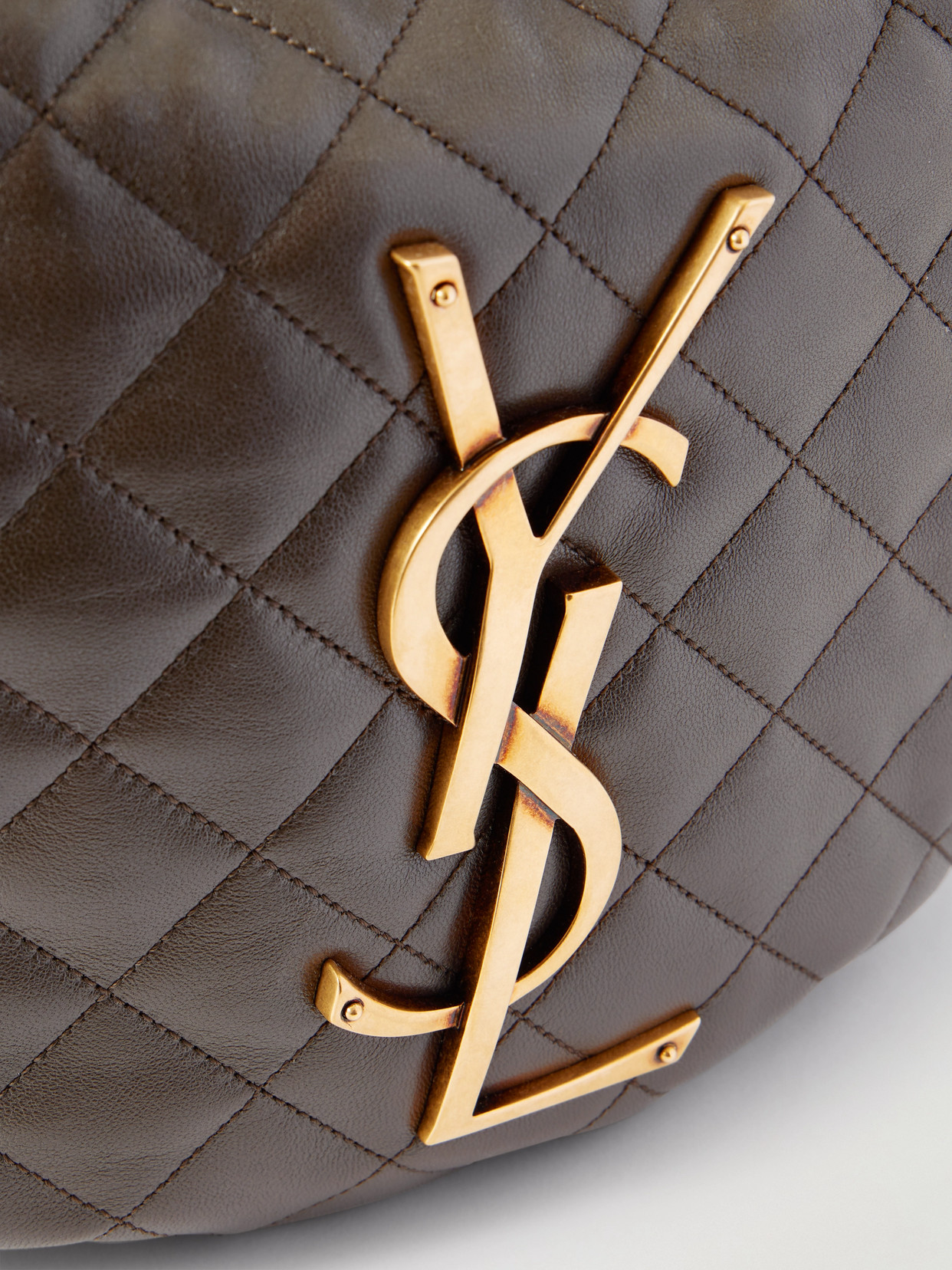 Saint Laurent Icare Quilted Leather Tote In Gray