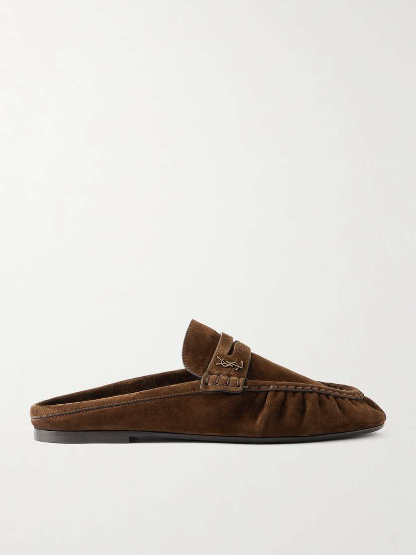 Saint Laurent Le Loafer Suede Slippers