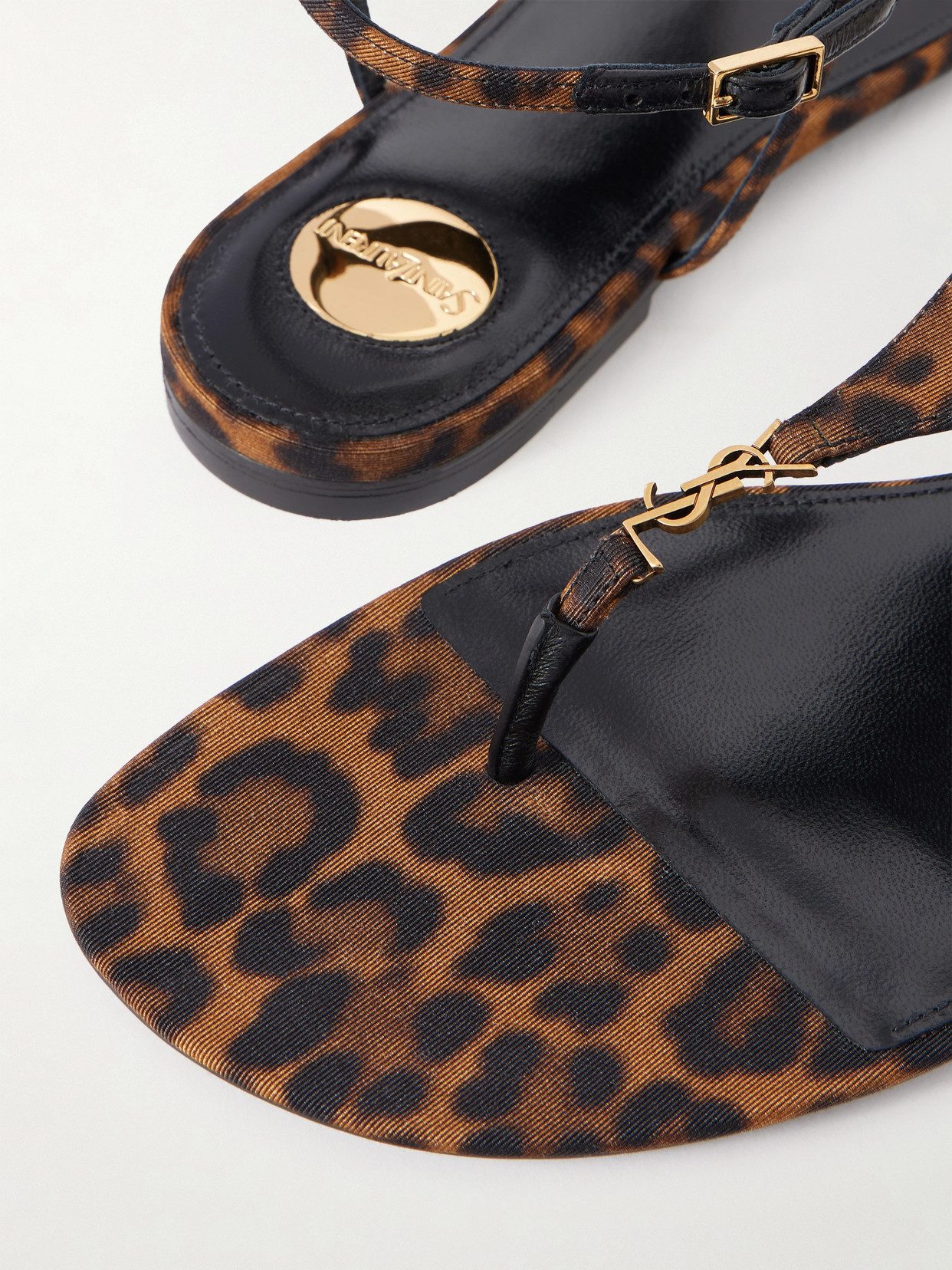Cassandra Logo-Embellished Leopard-Print Canvas Sandals