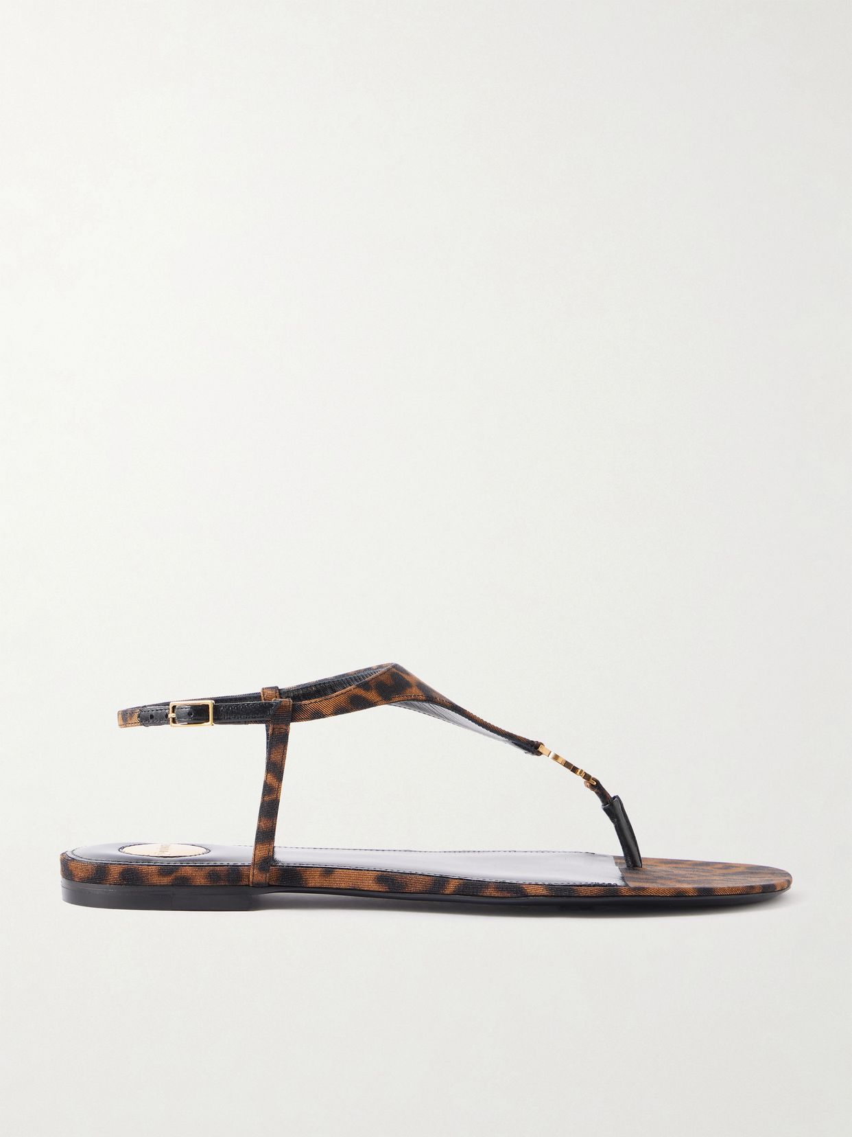 cassandra logo embellished leopard print canvas sandals