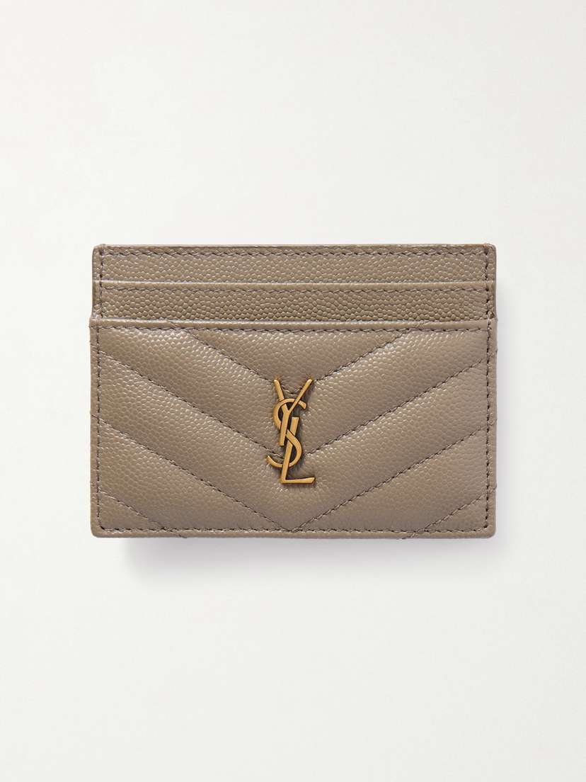 Saint Laurent Cassandre Matelassé Textured-leather Cardholder