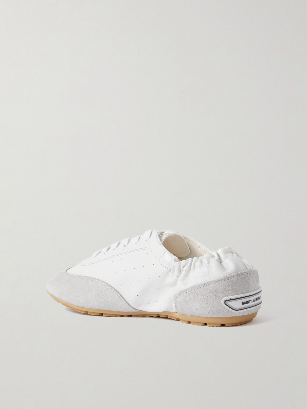 Saint Laurent Lewis Suede-trimmed Leather Sneakers In Animal Print