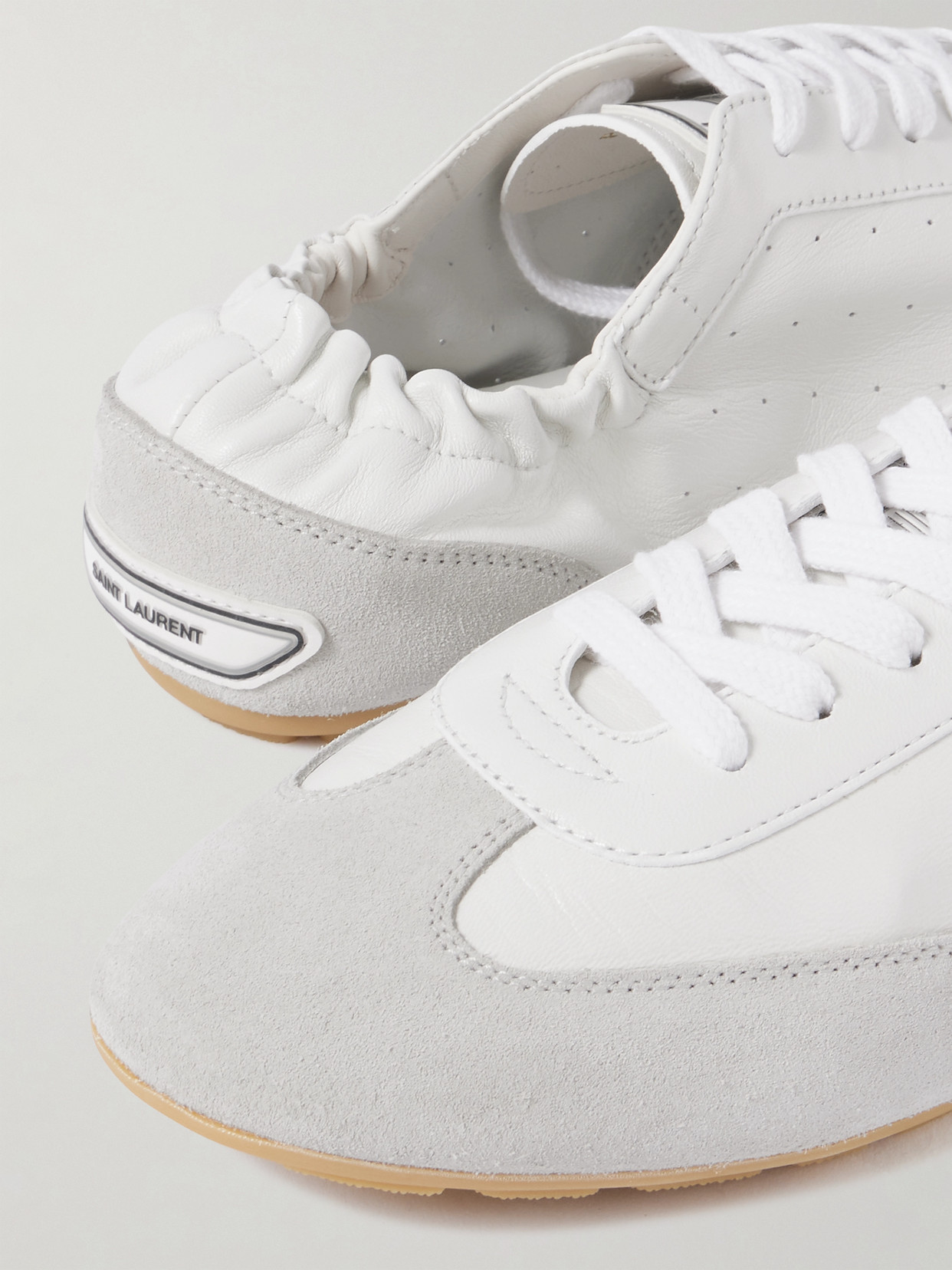 Saint Laurent Lewis Suede-trimmed Leather Sneakers In Animal Print