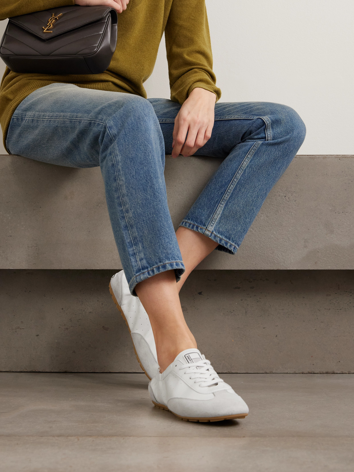 Saint Laurent Lewis Suede-trimmed Leather Sneakers In Animal Print