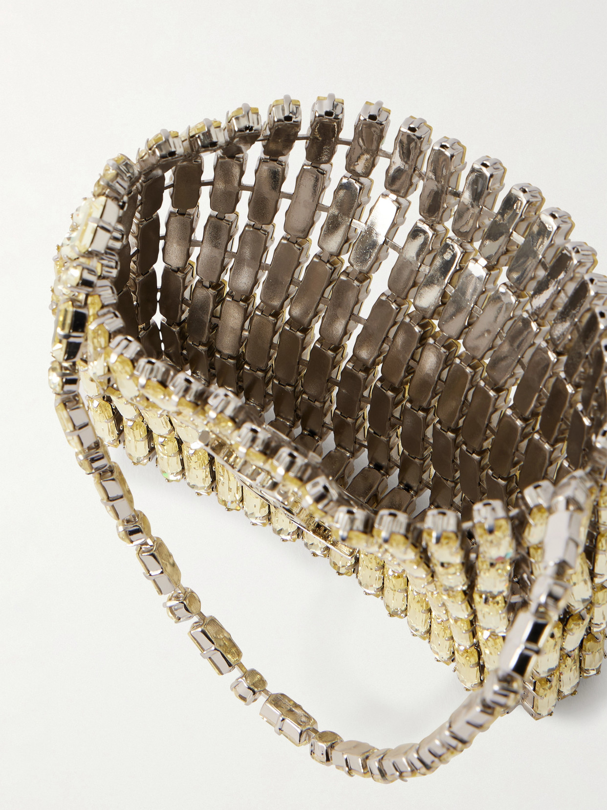 Evening Micro Crystal-Embellished Chainmail Shoulder Bag