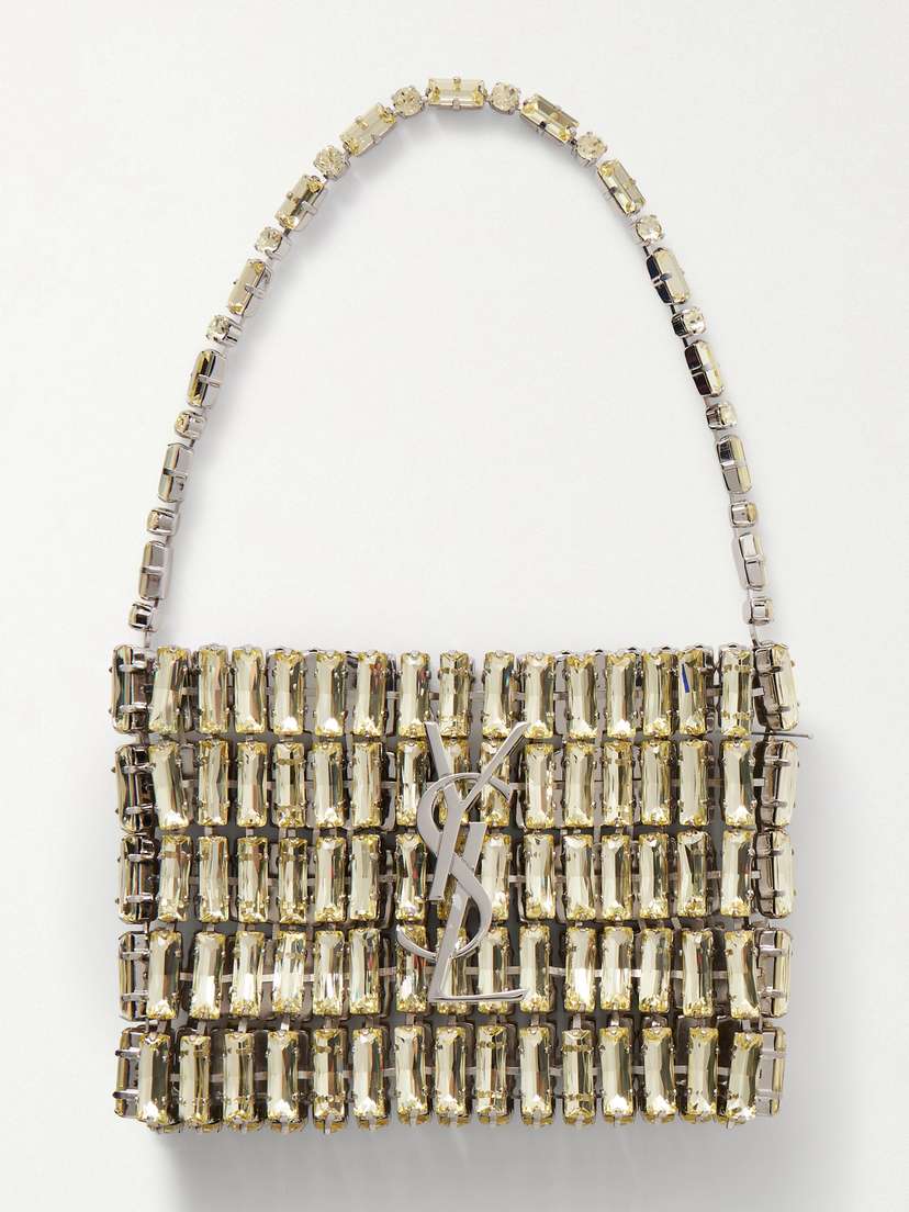 Saint Laurent Evening Micro Crystal-embellished Chainmail Shoulder Bag