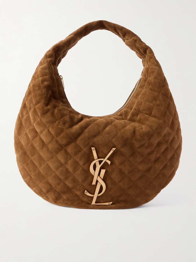 Saint Laurent Icare Matelassé Suede Shoulder Bag