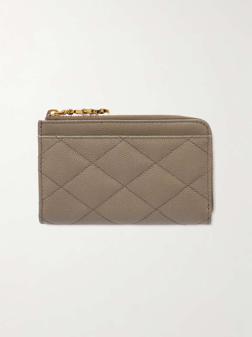 Saint Laurent Quilted Textured-leather Wallet