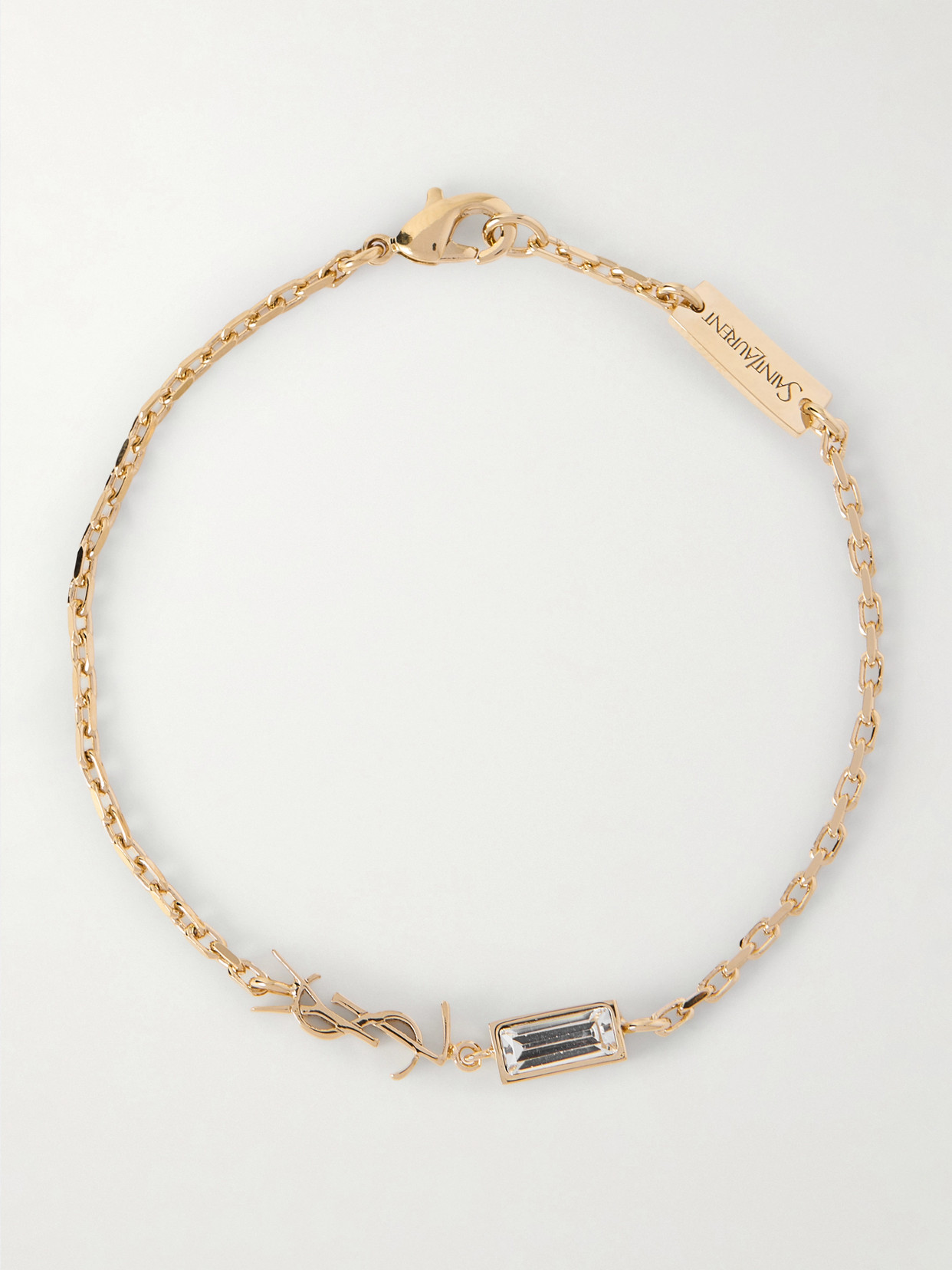 Saint Laurent Gold-tone And Crystal Bracelet