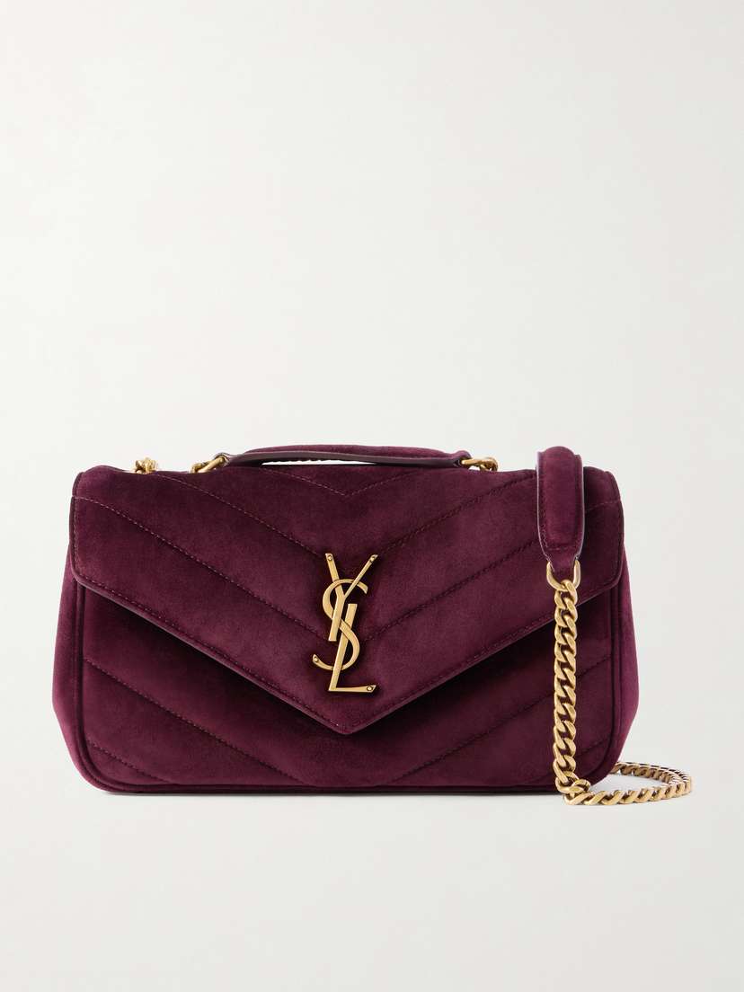 Saint Laurent Loulou Matelassé Suede Shoulder Bag