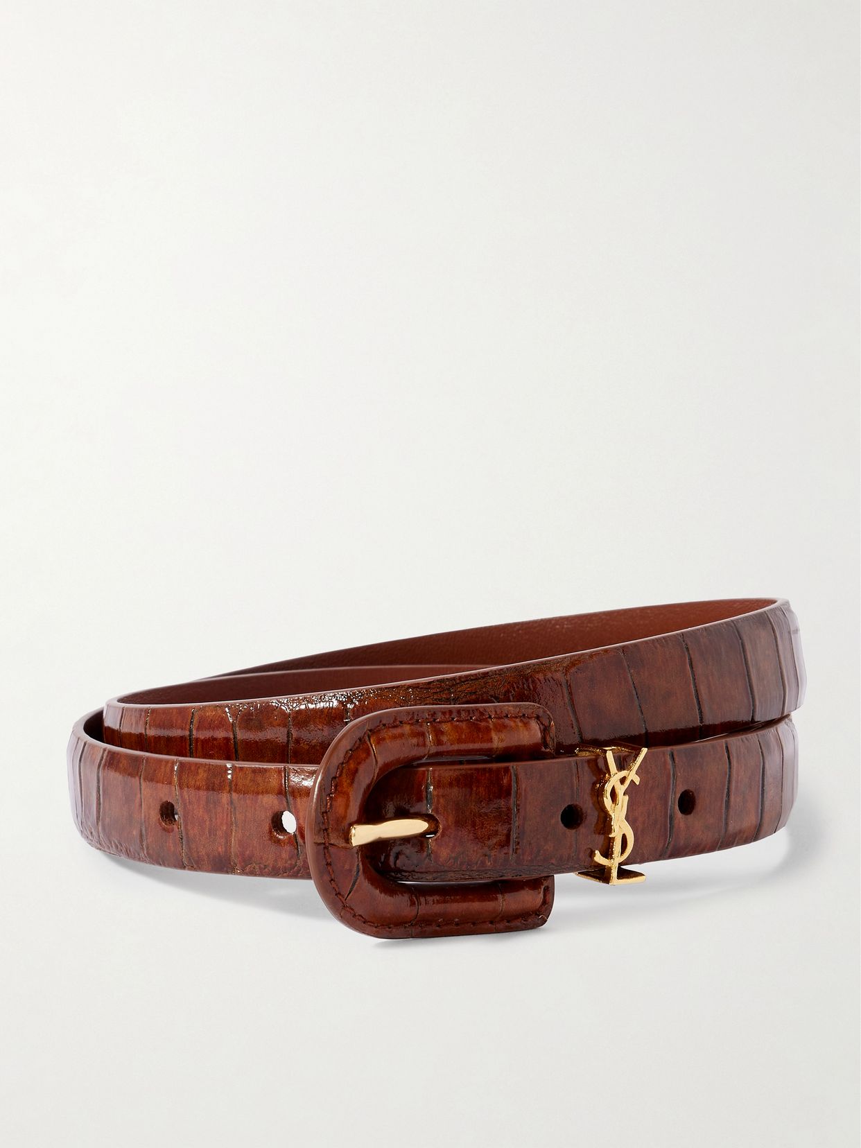 cassandre embellished croc effect leather belt