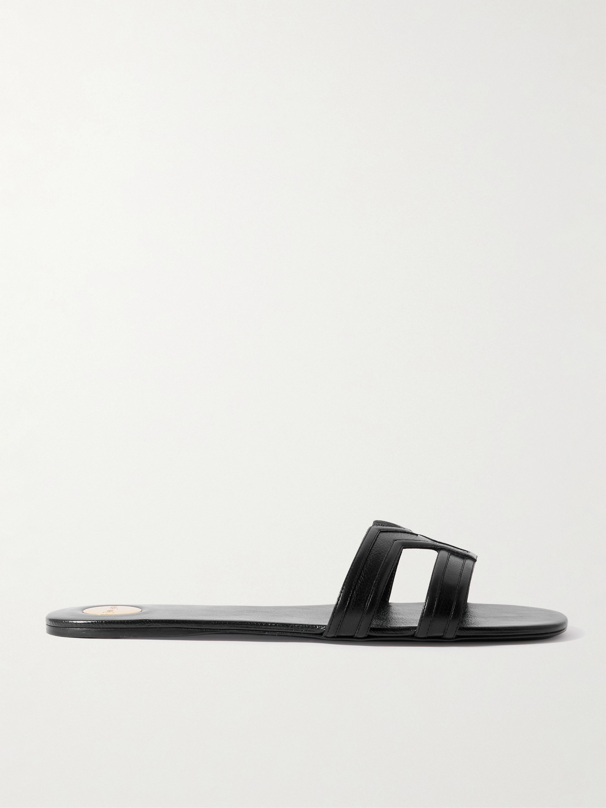Saint Laurent Leather Slides In Black