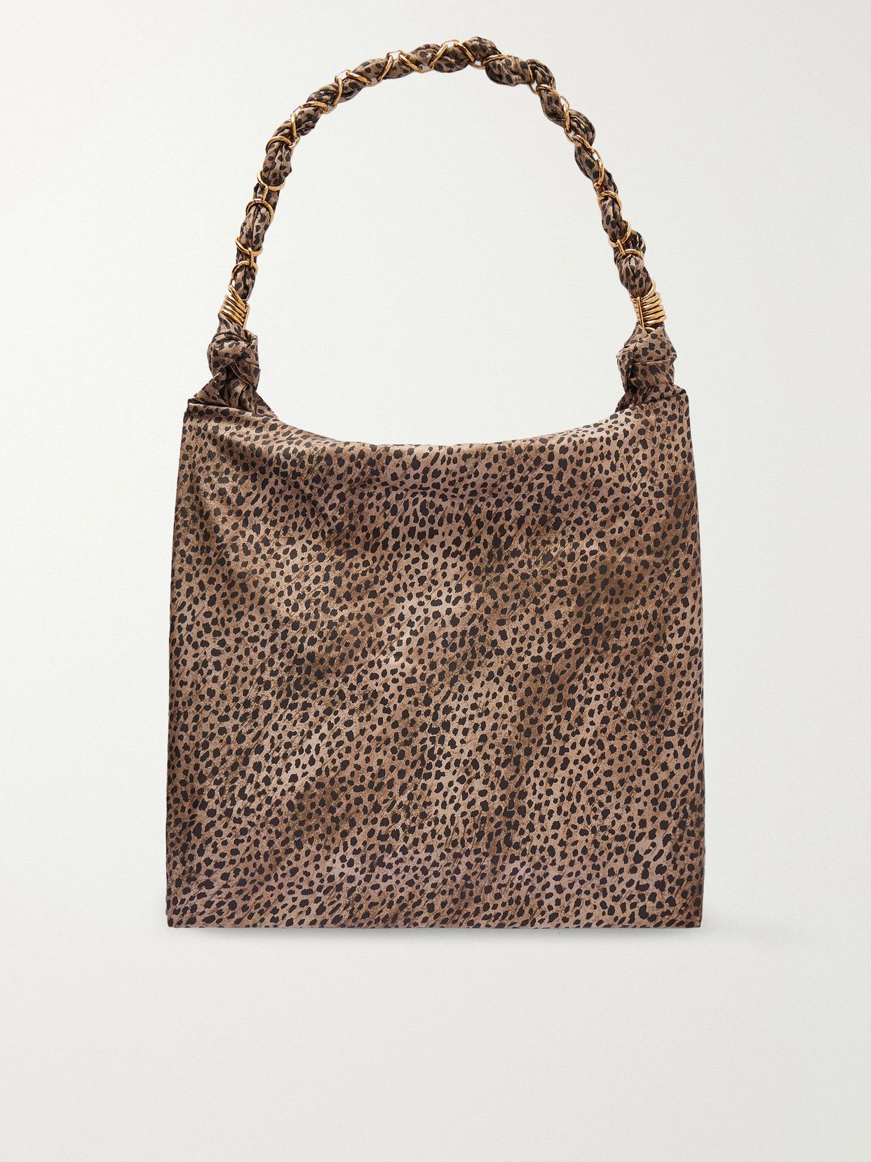 Amalia Medium Leopard-Print Silk-Satin Tote