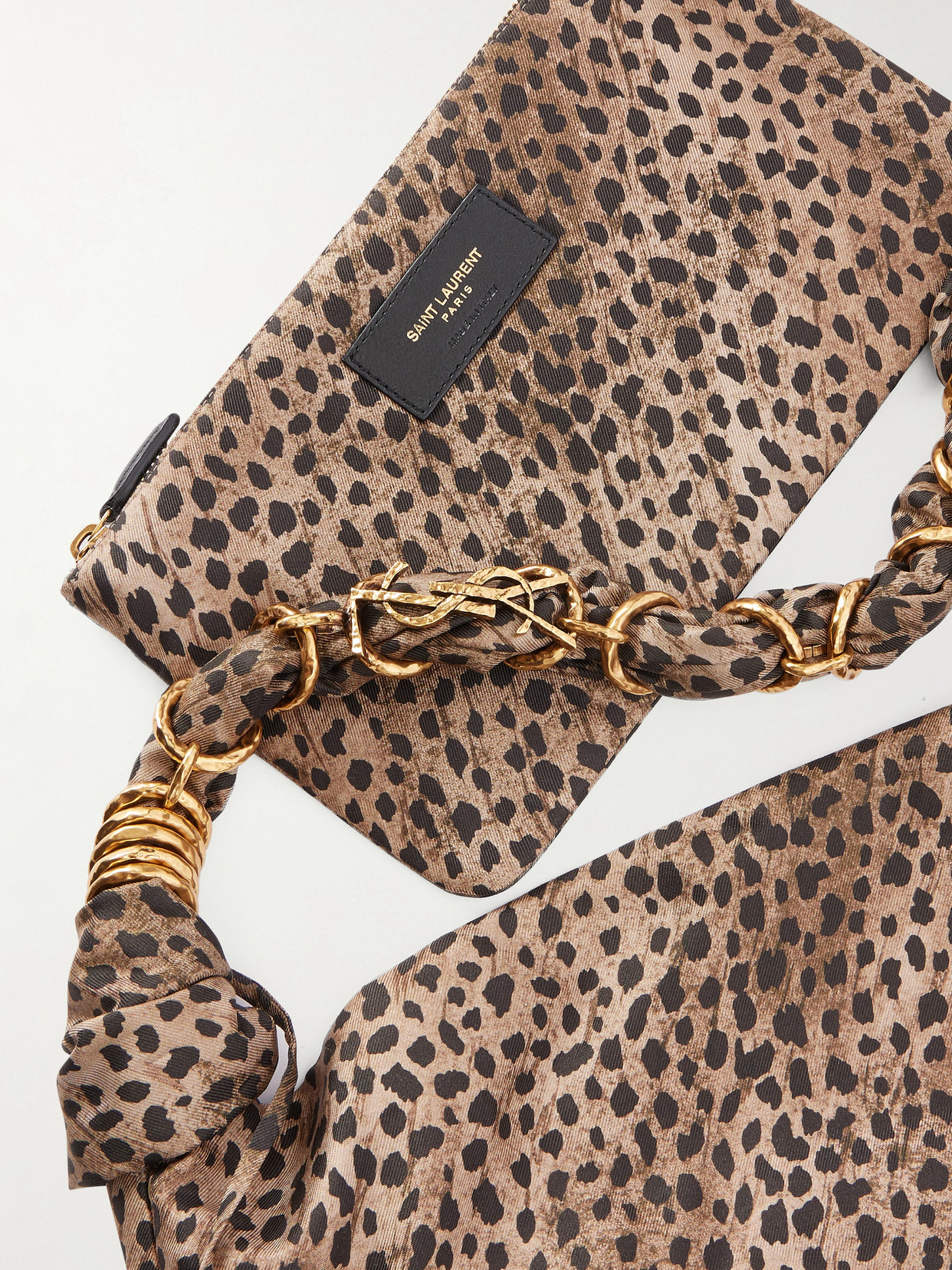 Amalia Medium Leopard-Print Silk-Satin Tote