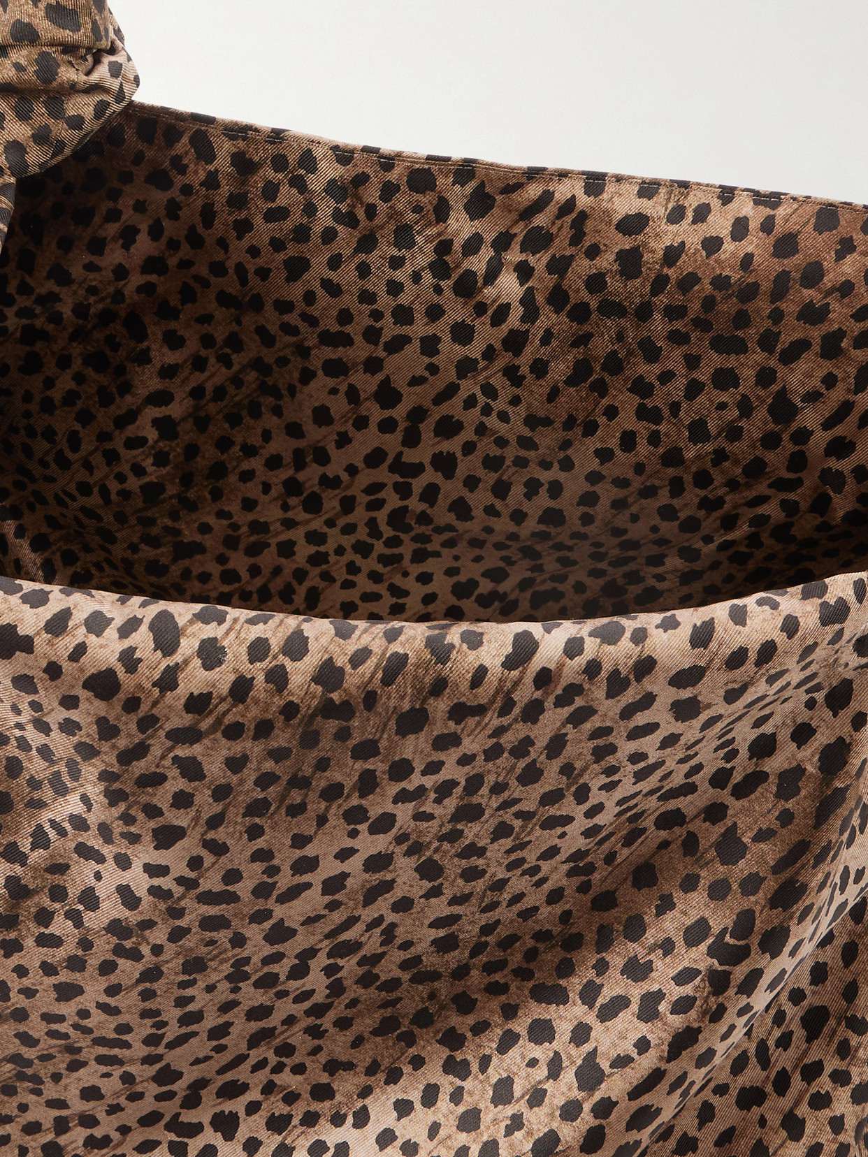 Amalia Medium Leopard-Print Silk-Satin Tote