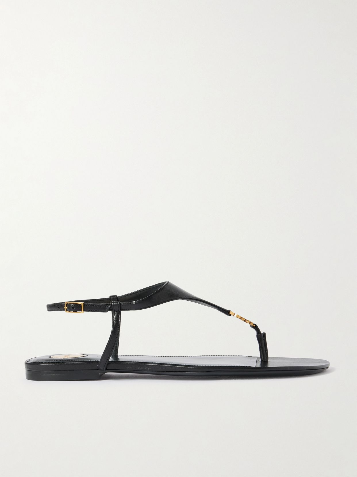 cassandre logo embellished leather slingback sandals
