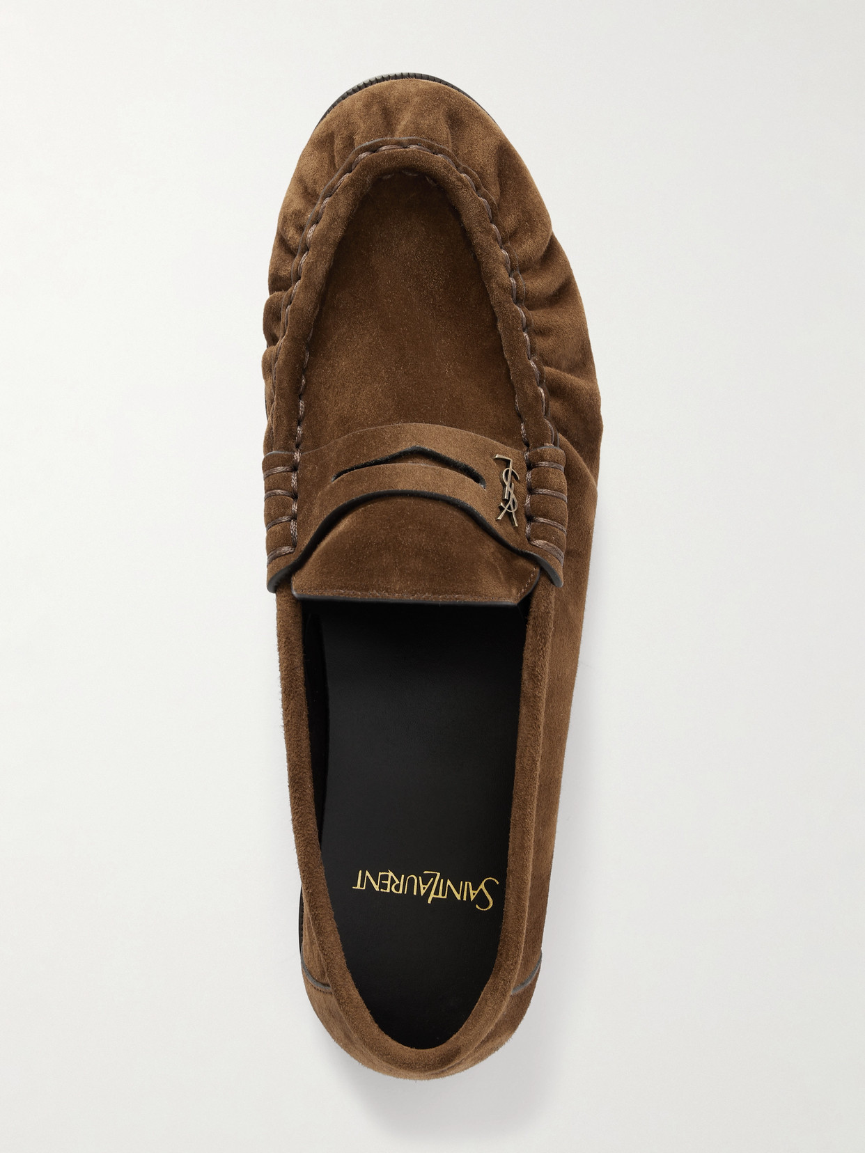 Saint Laurent Le Loafer Suede Loafers In Brown