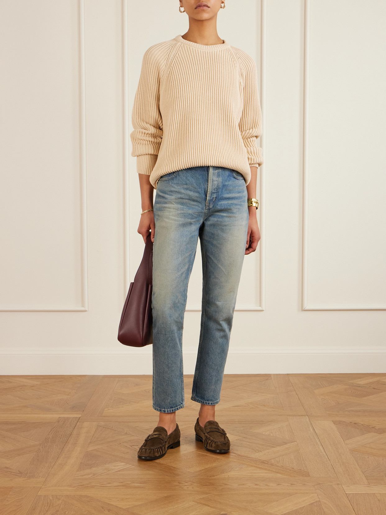 Saint Laurent Le Loafer Suede Loafers In Brown