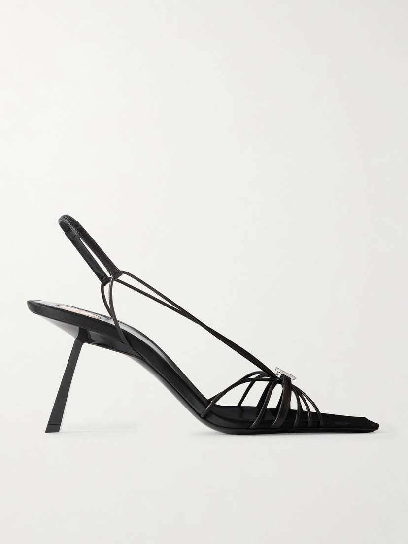Saint Laurent Jerry Logo-embellished Leather Slingback Sandals