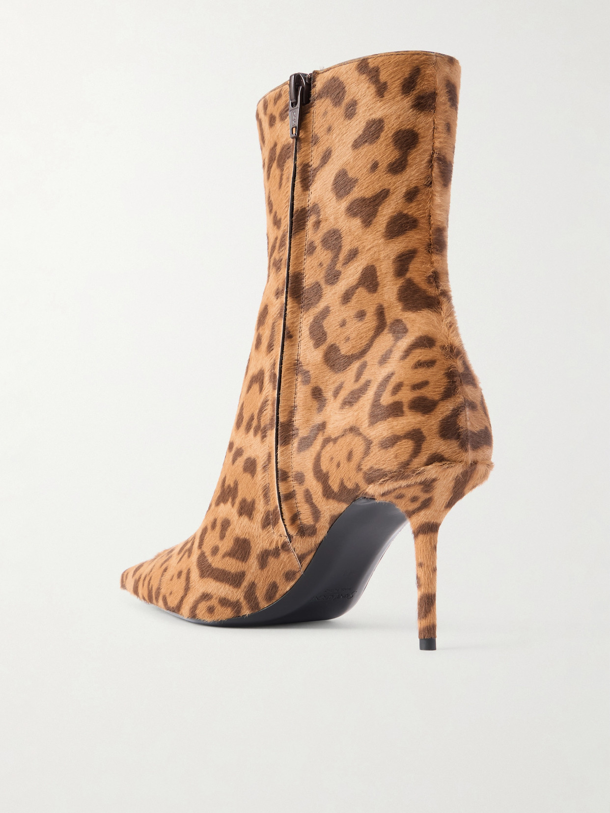 Saint Laurent Ashley Leopard-print Calf Hair Ankle Boots In Multi