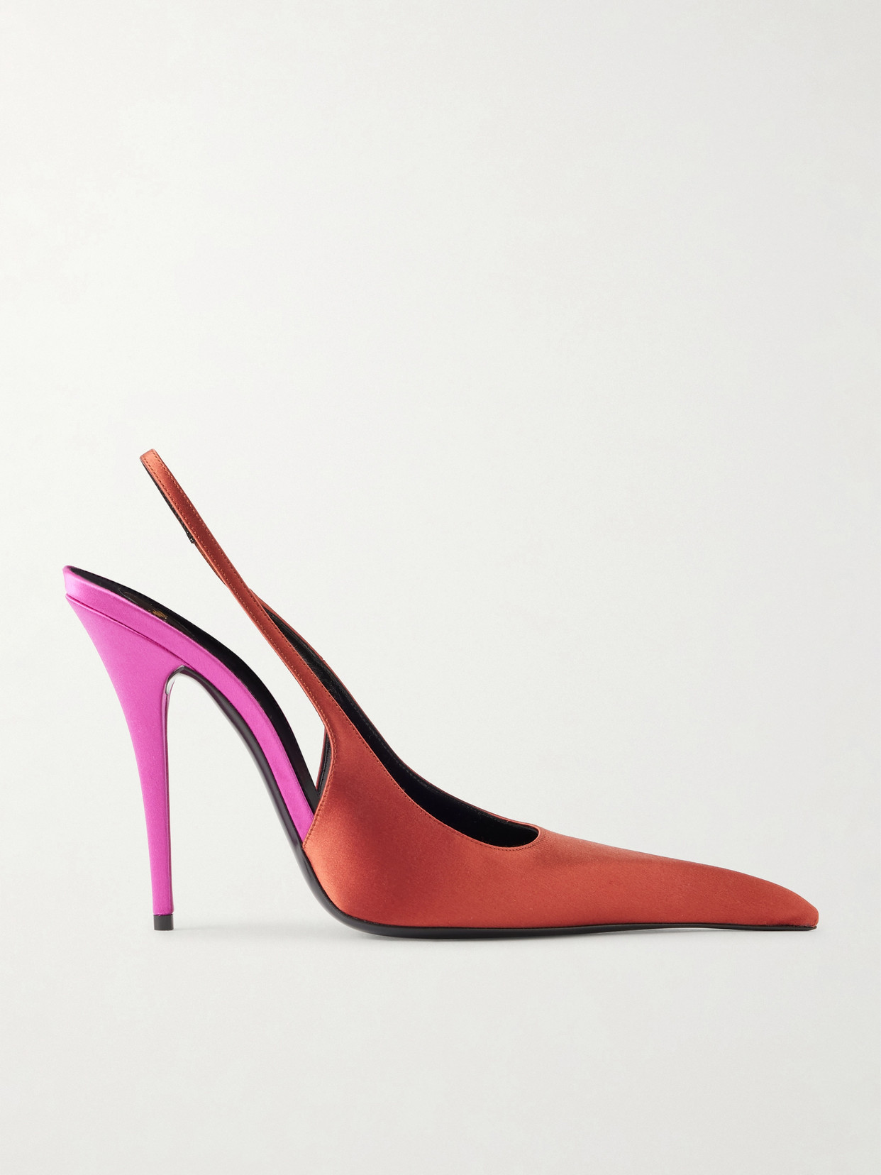 Saint Laurent Deroche Satin Slingback Pumps In Multi