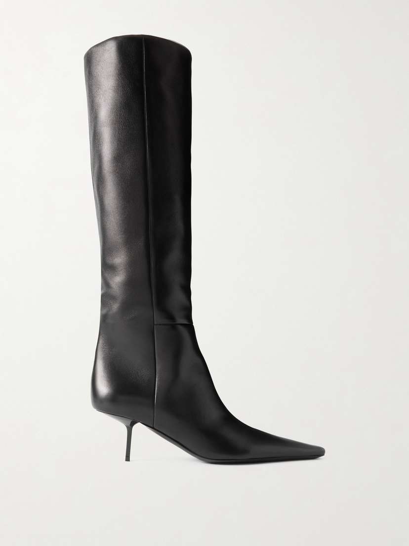 Saint Laurent Victoire Leather Knee Boots