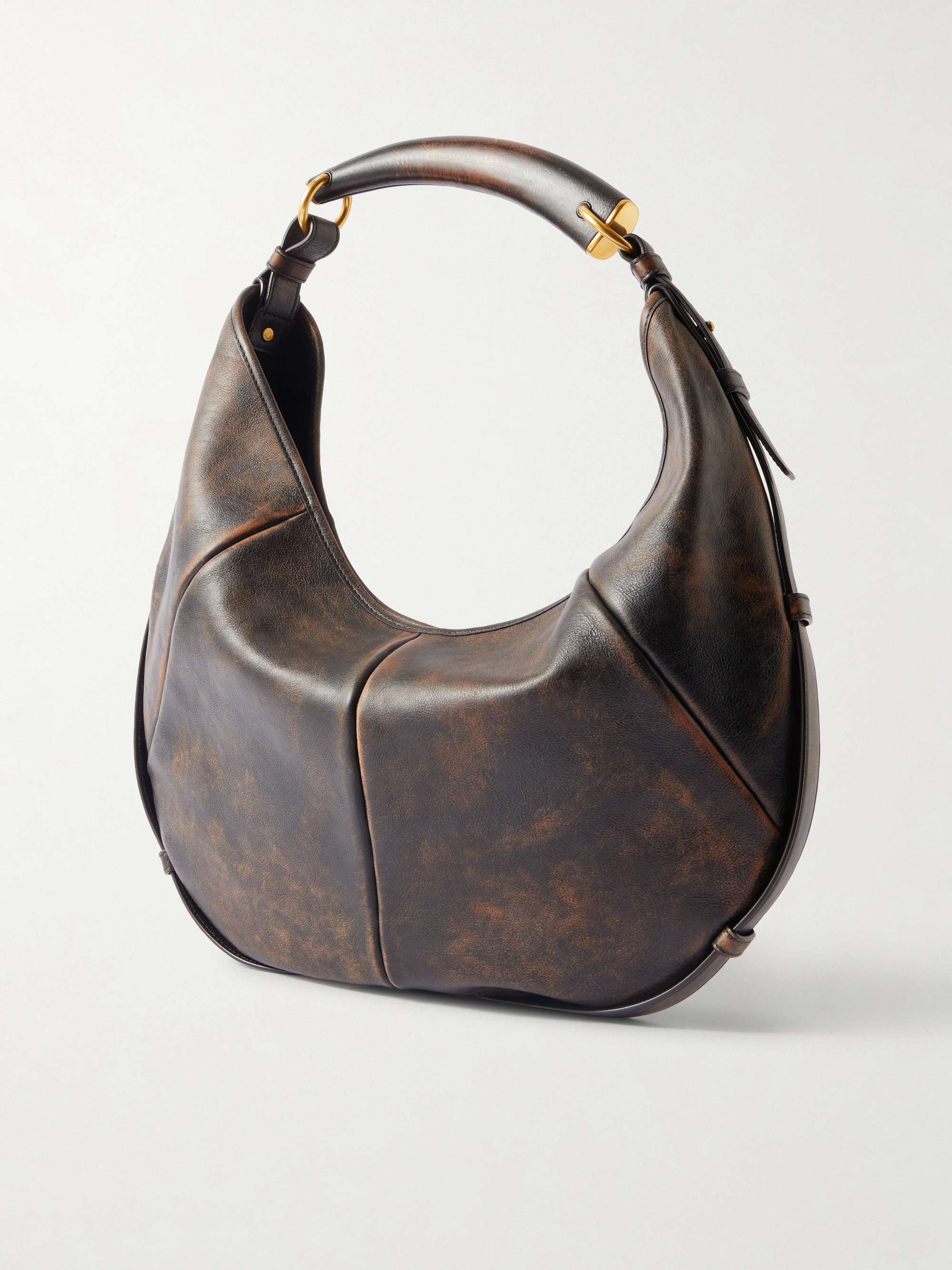 SAINT LAURENT Mombasa paneled leather shoulder bag | NET-A-PORTER