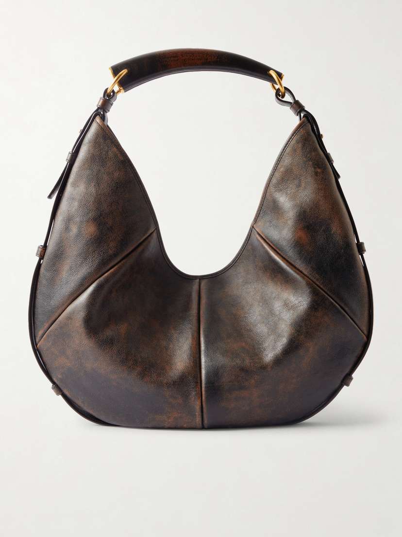 Saint Laurent Mombasa Paneled Leather Shoulder Bag