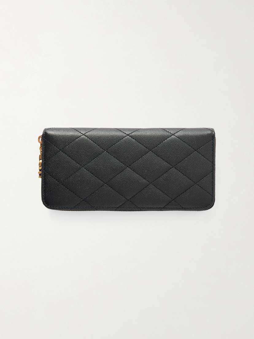 Saint Laurent Quilted Textured-leather Wallet