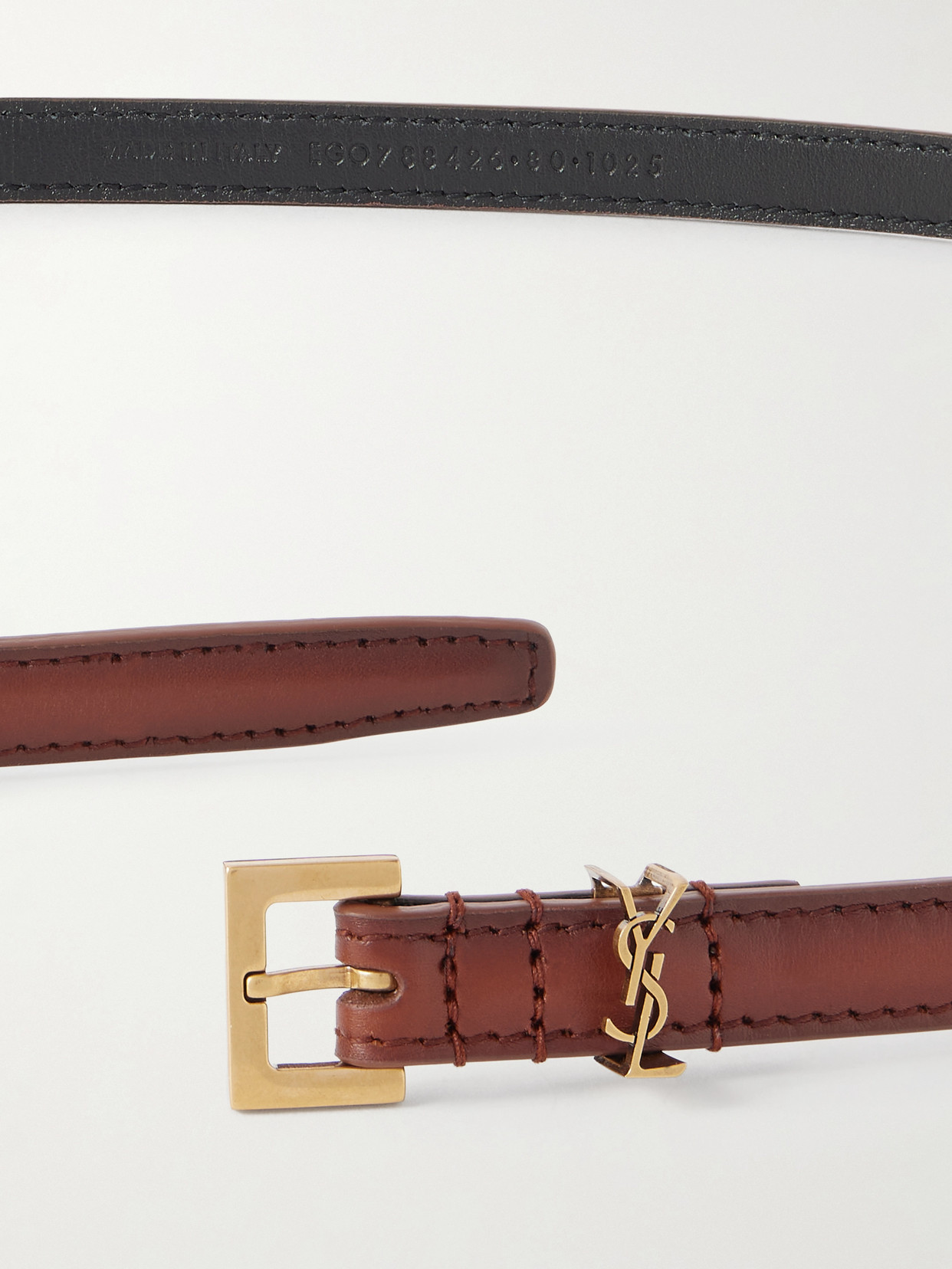 Saint Laurent Leather Belt In Gold
