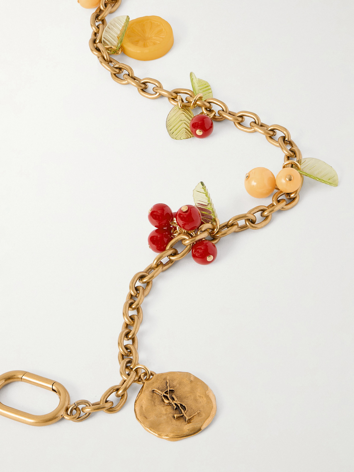 Saint Laurent Cassandre Charm Pendant In Gold