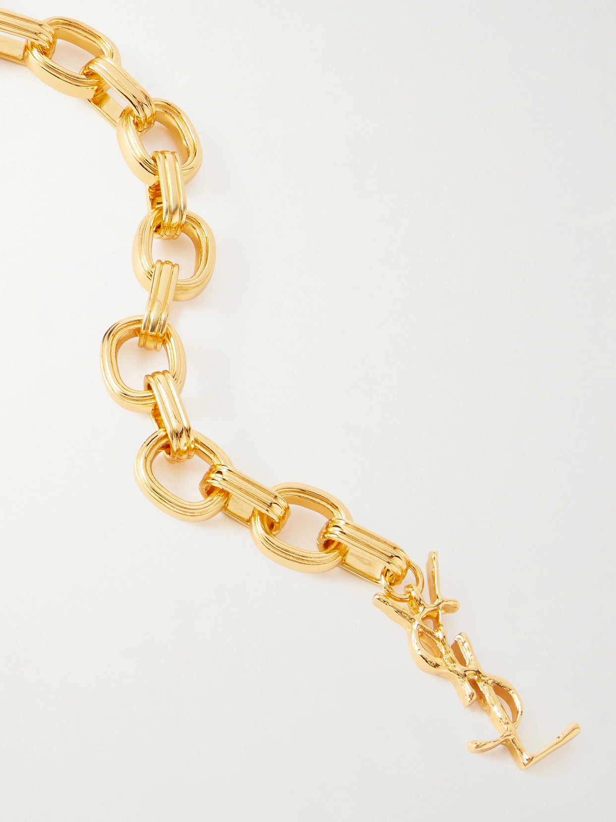 Saint Laurent Gold-tone Belt In Gold