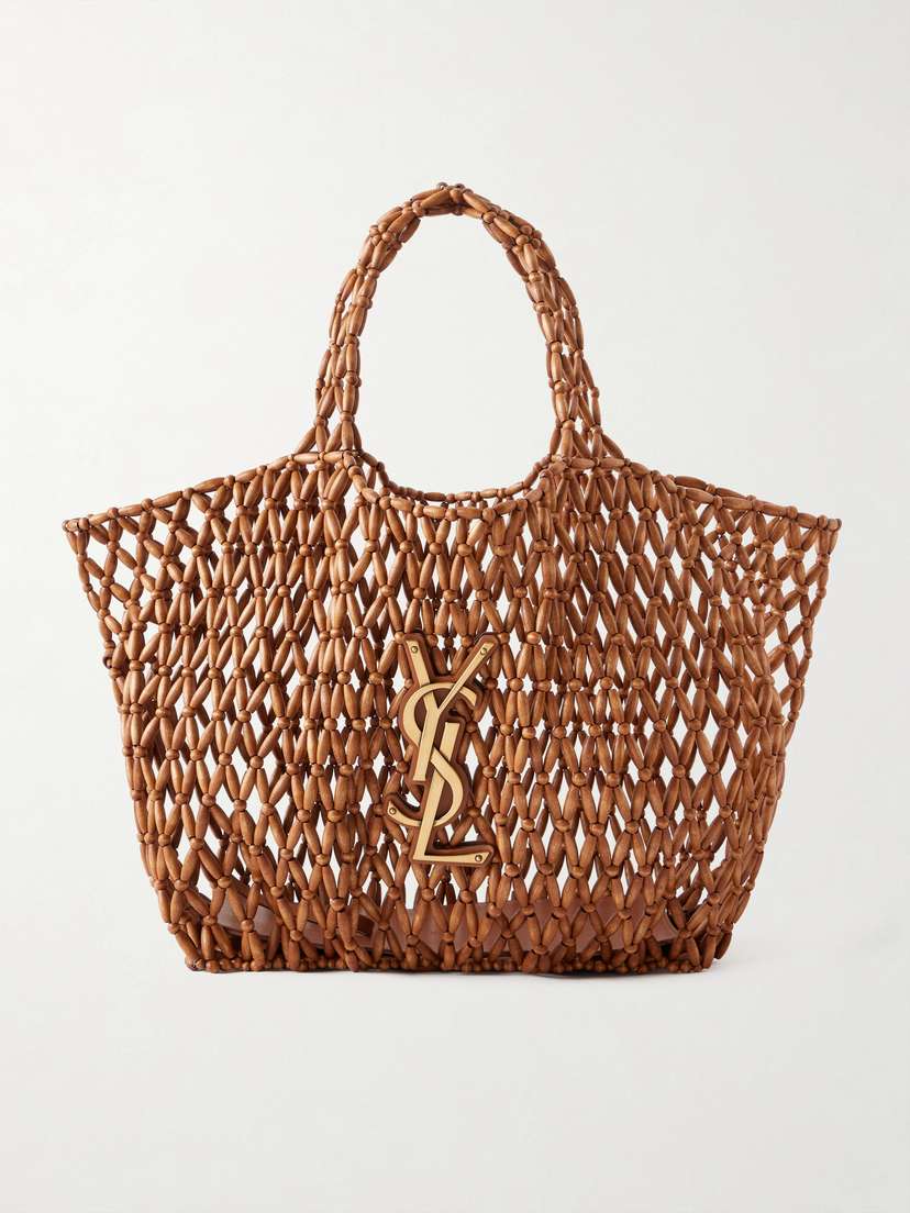 Icare Beaded Wood Tote