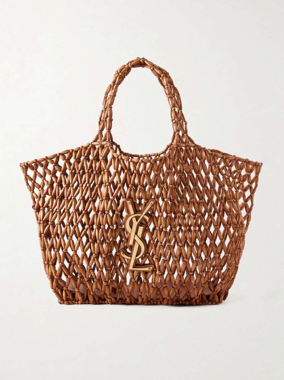 Icare beaded wood tote