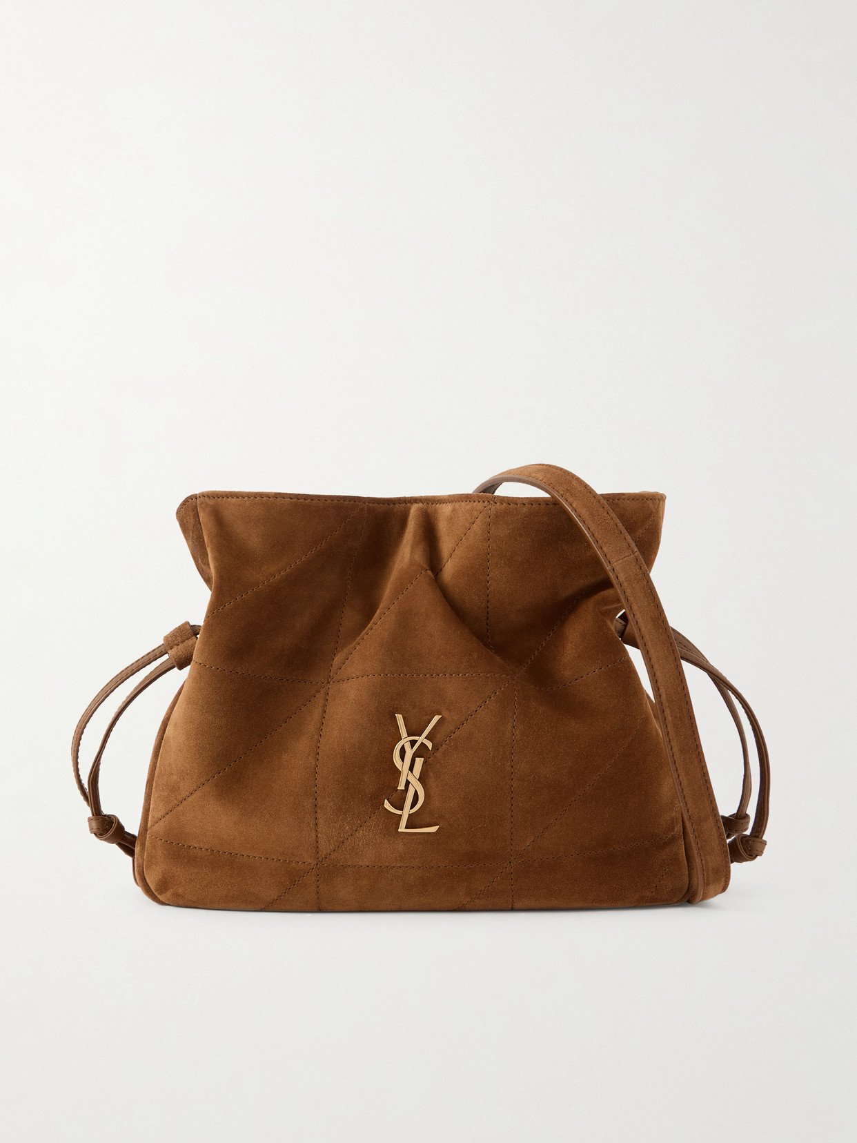 SAINT LAURENT - Jamie Quilted Suede Shoulder Bag - Brown